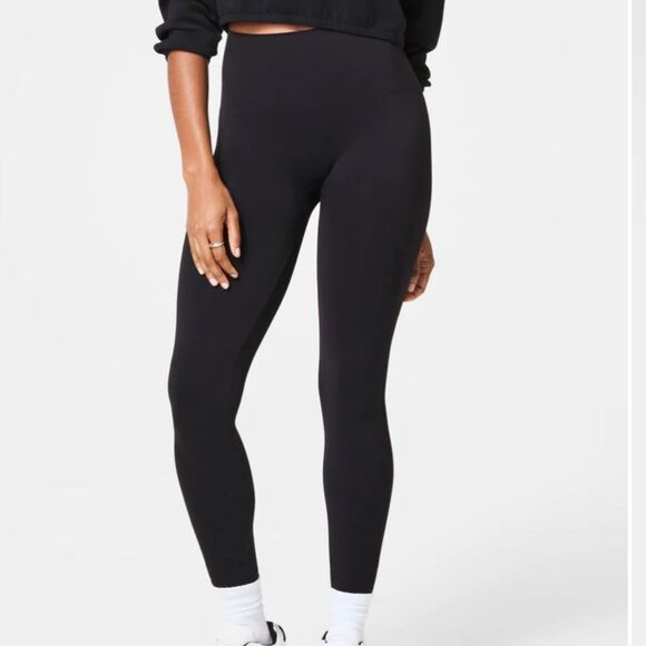 EUC LARGE SPANX LOOK AT ME NOW SIDE SEAM LEGGINGS - Picture 1 of 8